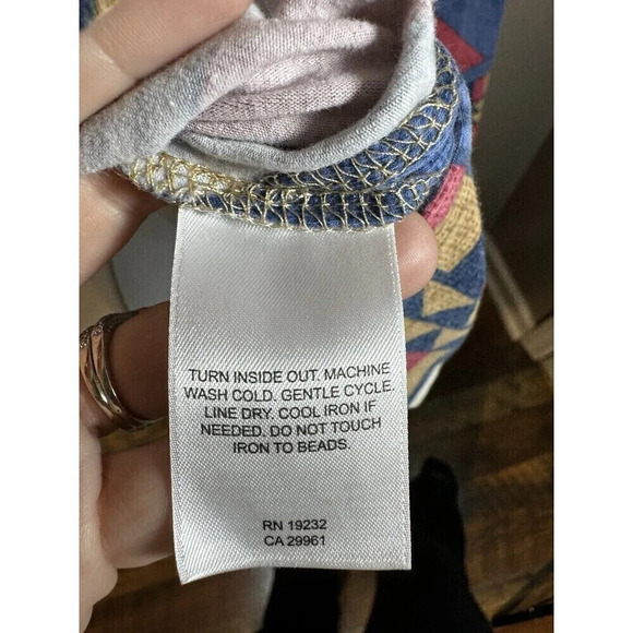 ALFRED DUNNER Multicolor Studded Detail Crew Neck Cotton Blend T-Shirt Top M - Picture 7 of 9